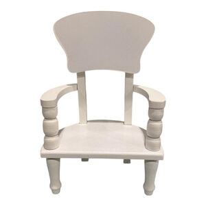White Wooden Miniature Chair Wall Shelf Decorative Doll Furniture Display Art